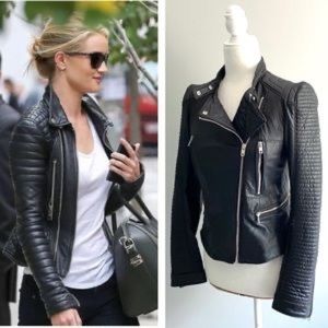 Couture Quilted Faux Leather Jacket